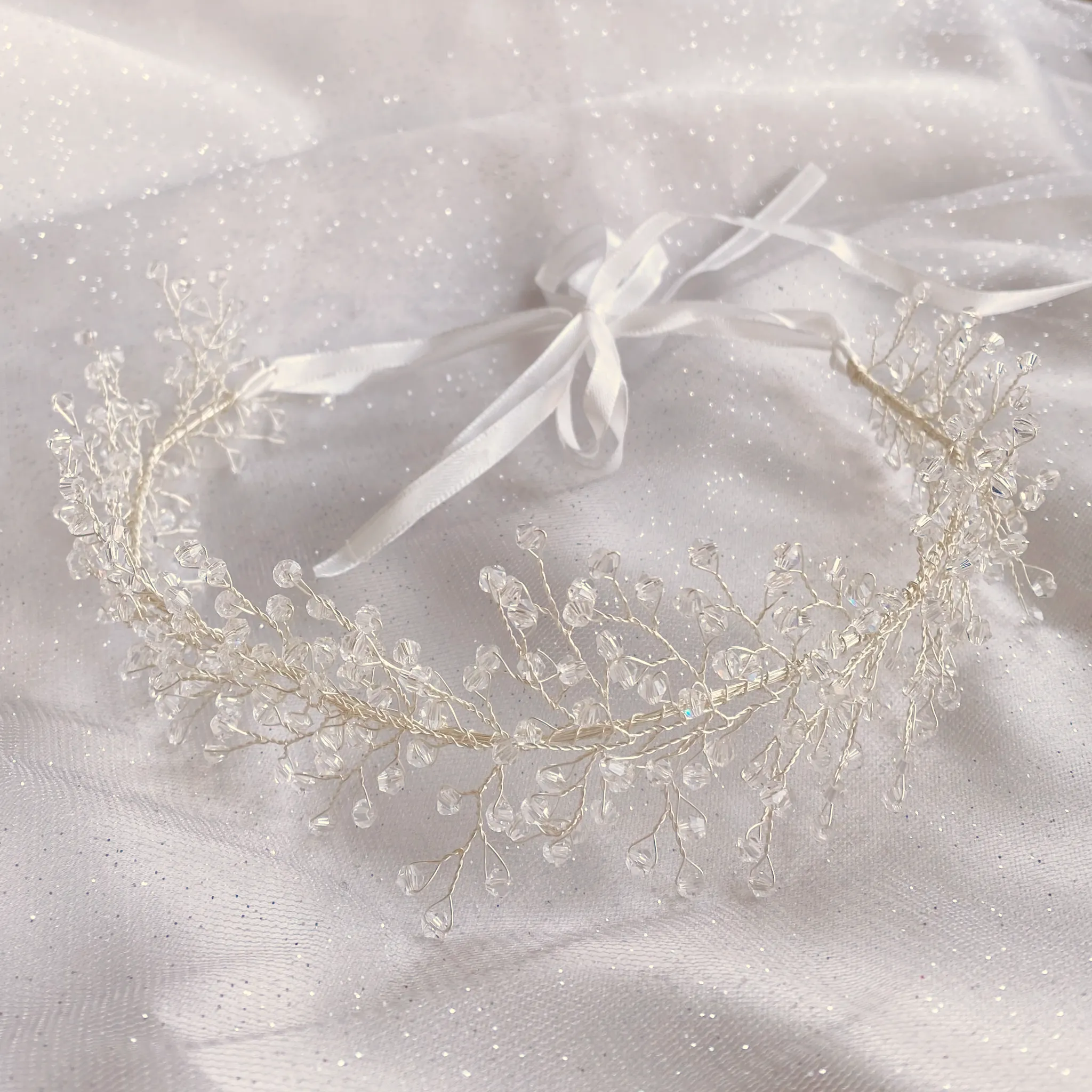 Bridal Headpiece Boho Headband in Silver or Gold