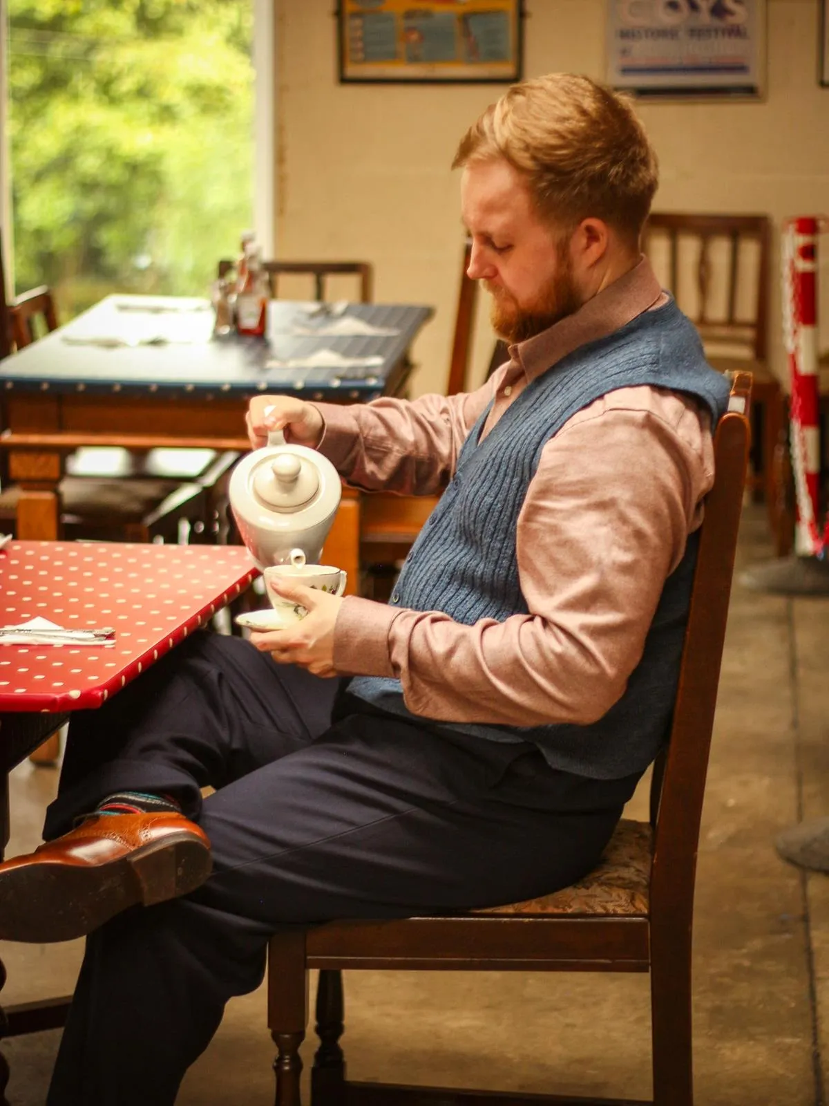 Brown Aspen Brushed Cotton Spearpoint Shirt with Tab Collar and French Cuff