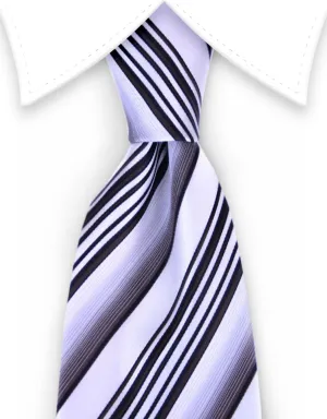 Brown, Silver & White Stripe Tie