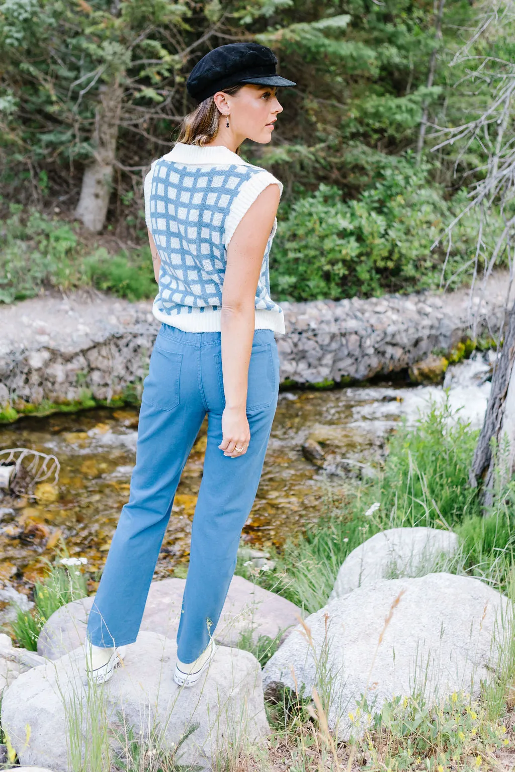 Cameryn Tapered Cotton Pants // Blue