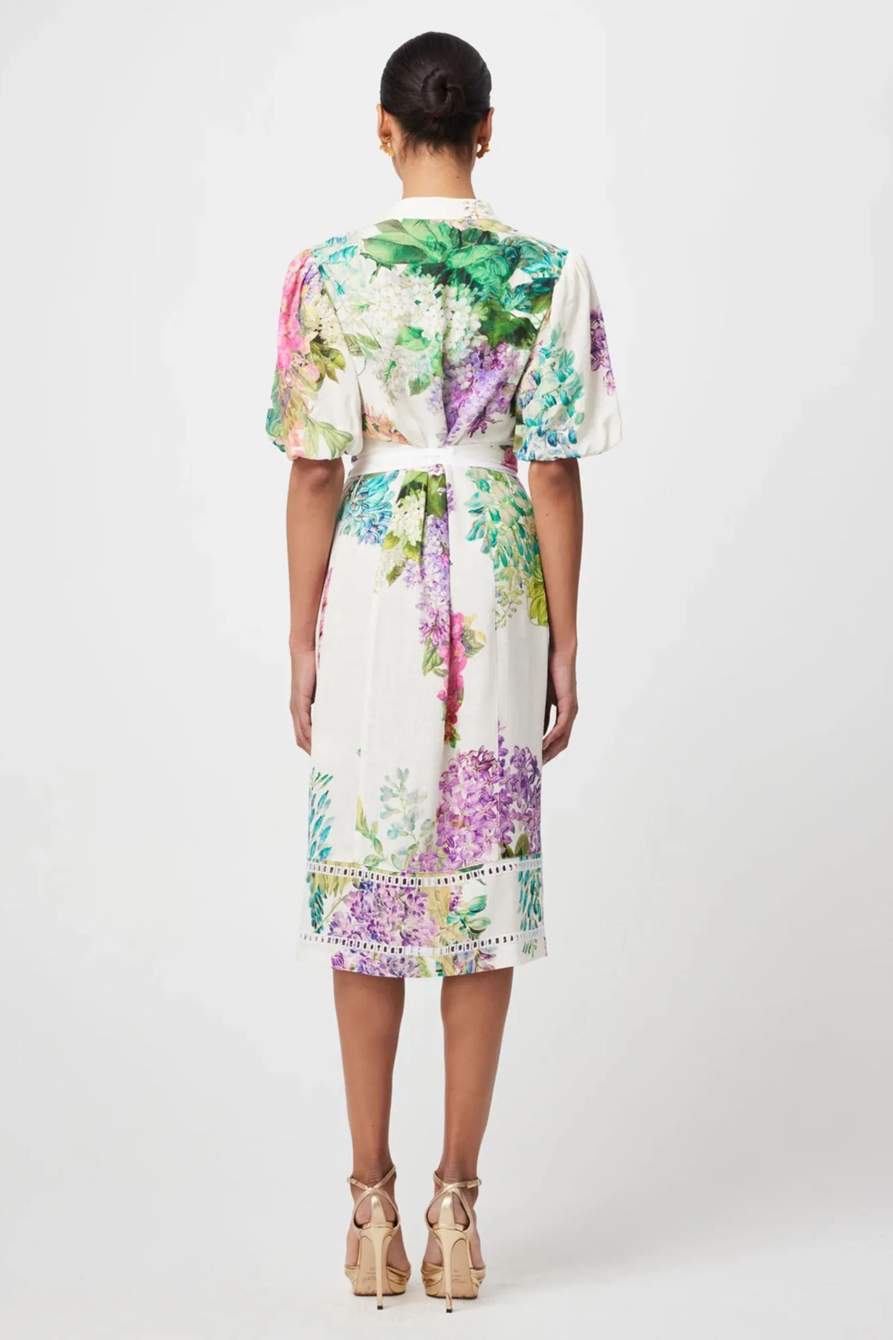 Carlyle Embroidered Linen Dress | Wisteria Alba