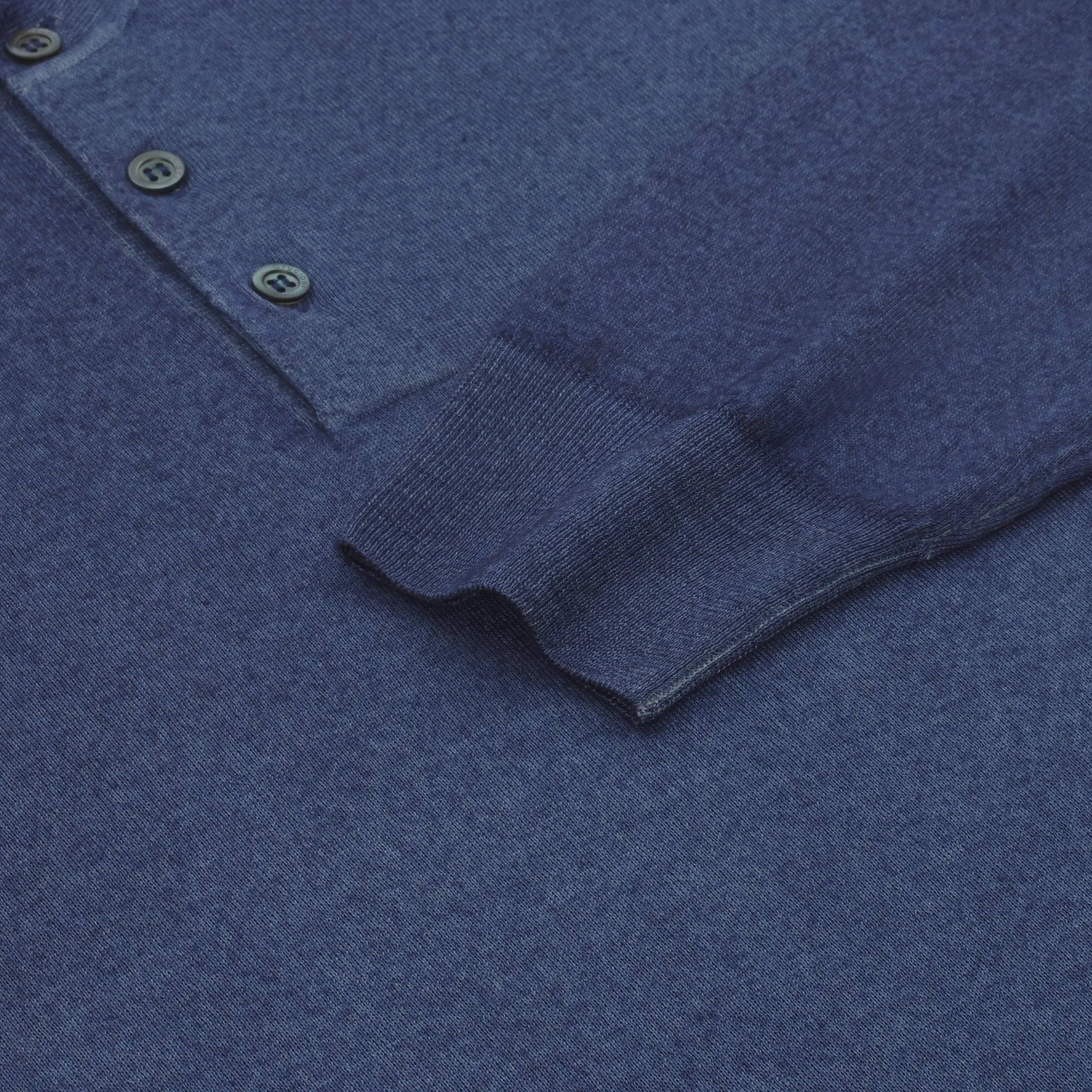 Cashmere and Silk Sweater Polo Shirt in Royal Blue