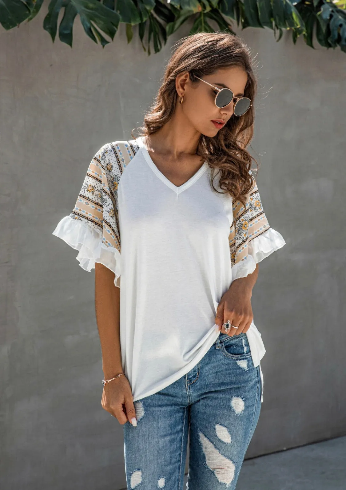 Christian Laced Sleeve Blouse