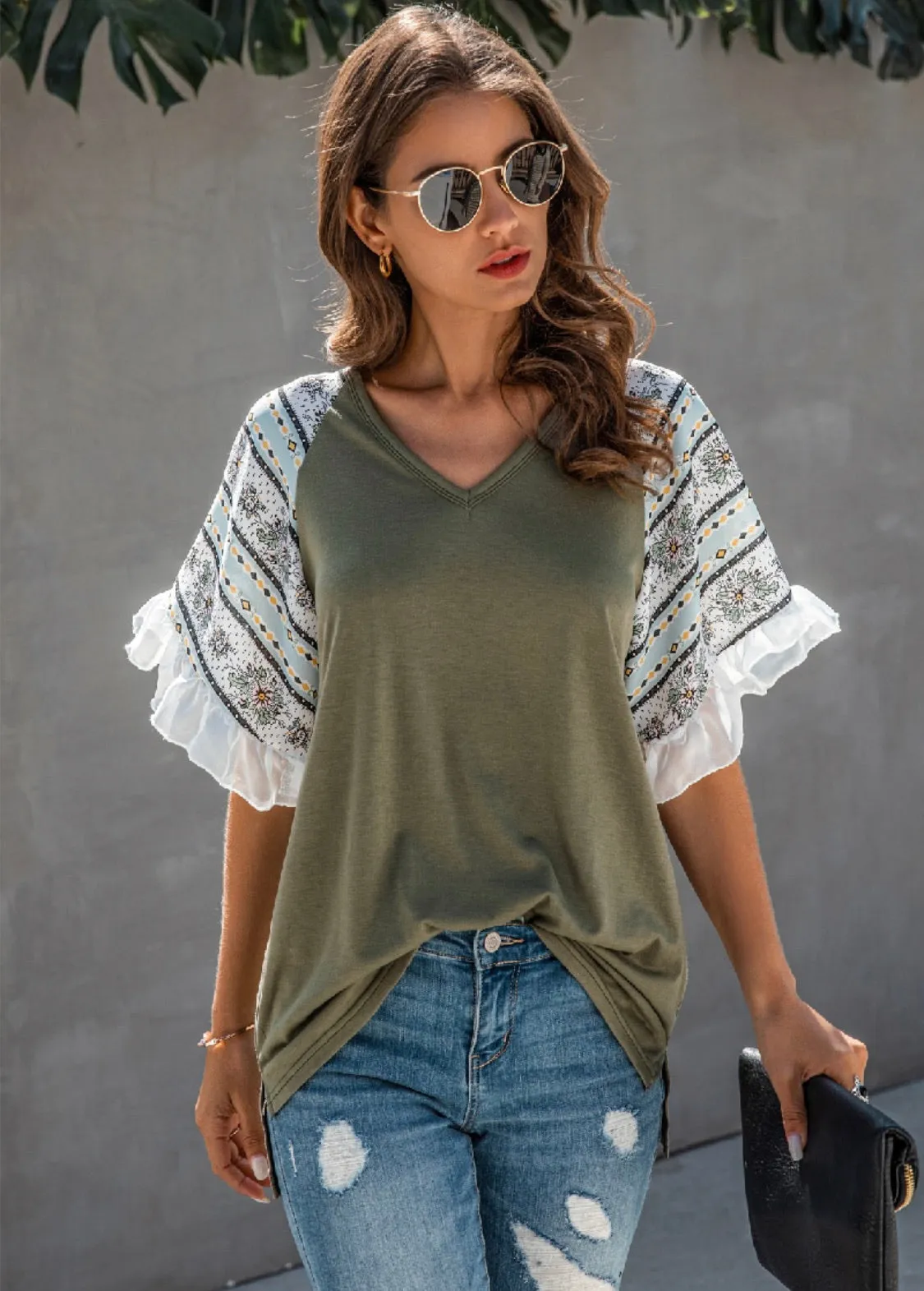 Christian Laced Sleeve Blouse