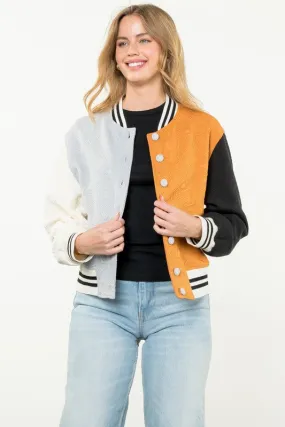 Colorblock Button Up Jacket