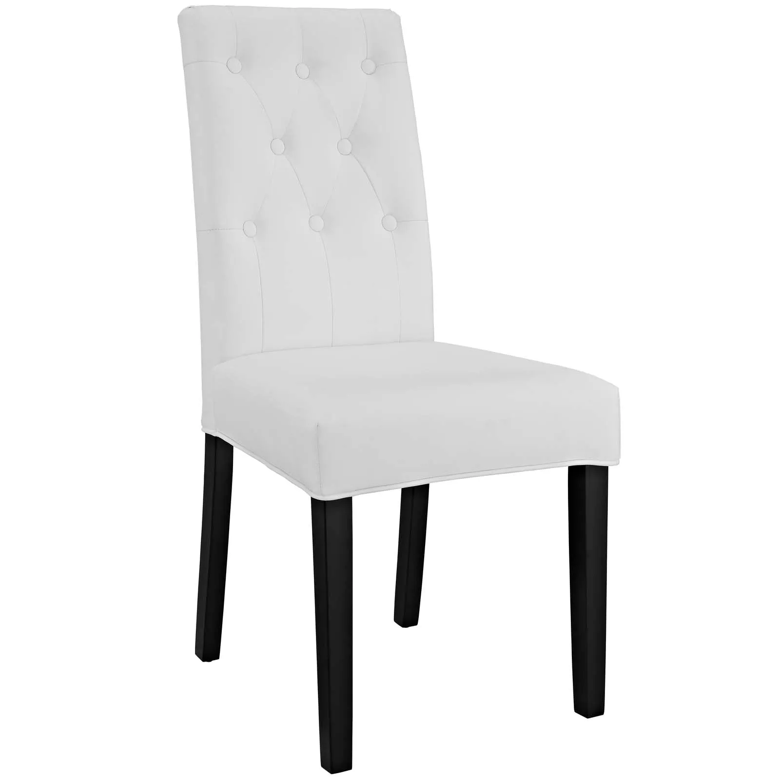 Confer Dining Side Chair Vinyl Set of 4 White EEI-3324-WHI