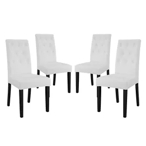 Confer Dining Side Chair Vinyl Set of 4 White EEI-3324-WHI