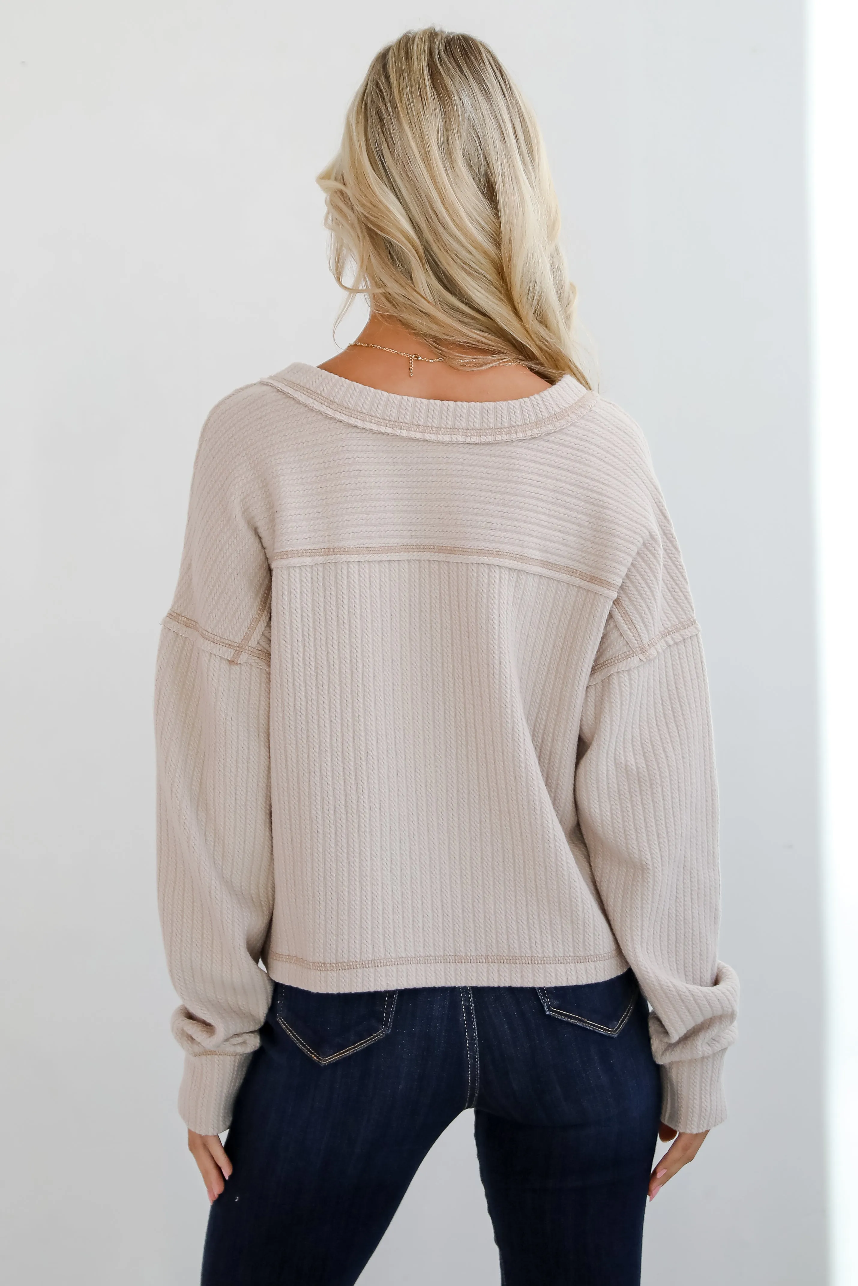 Cozy Sophisticate Cream Soft Knit Top