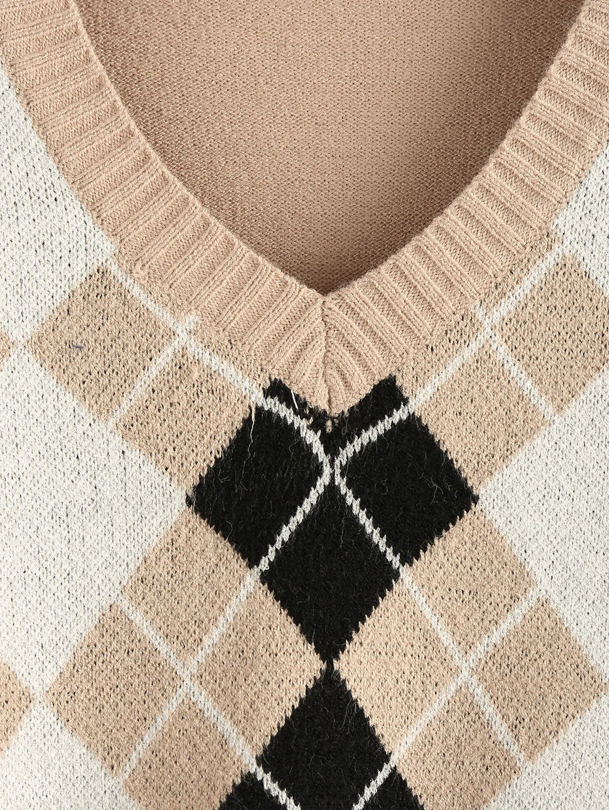 Crop Geometric Sweater