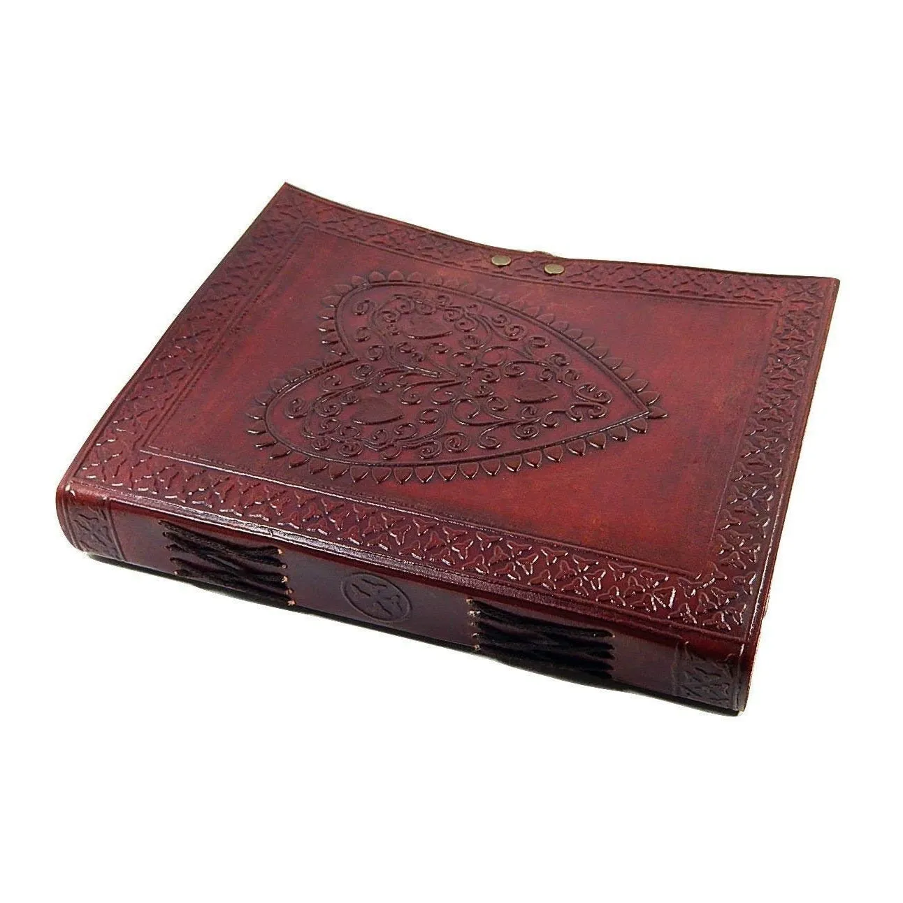 Cuero Large Vintage Heart Embossed Leather Journal