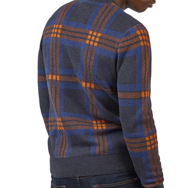 Custom Cotton Blend Men Knit Sweater - Jacquard Geometric Figure - OEM/ODM Sweater Manufacturer