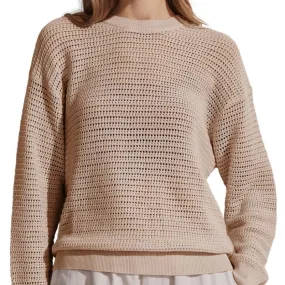 Custom Linen O-neck Hollow Out Women’s Knitted Sweater - Chic and Airy