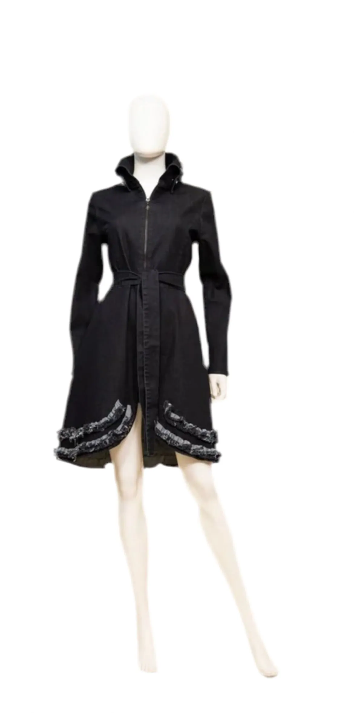 Denim ruffle coat Dress Women