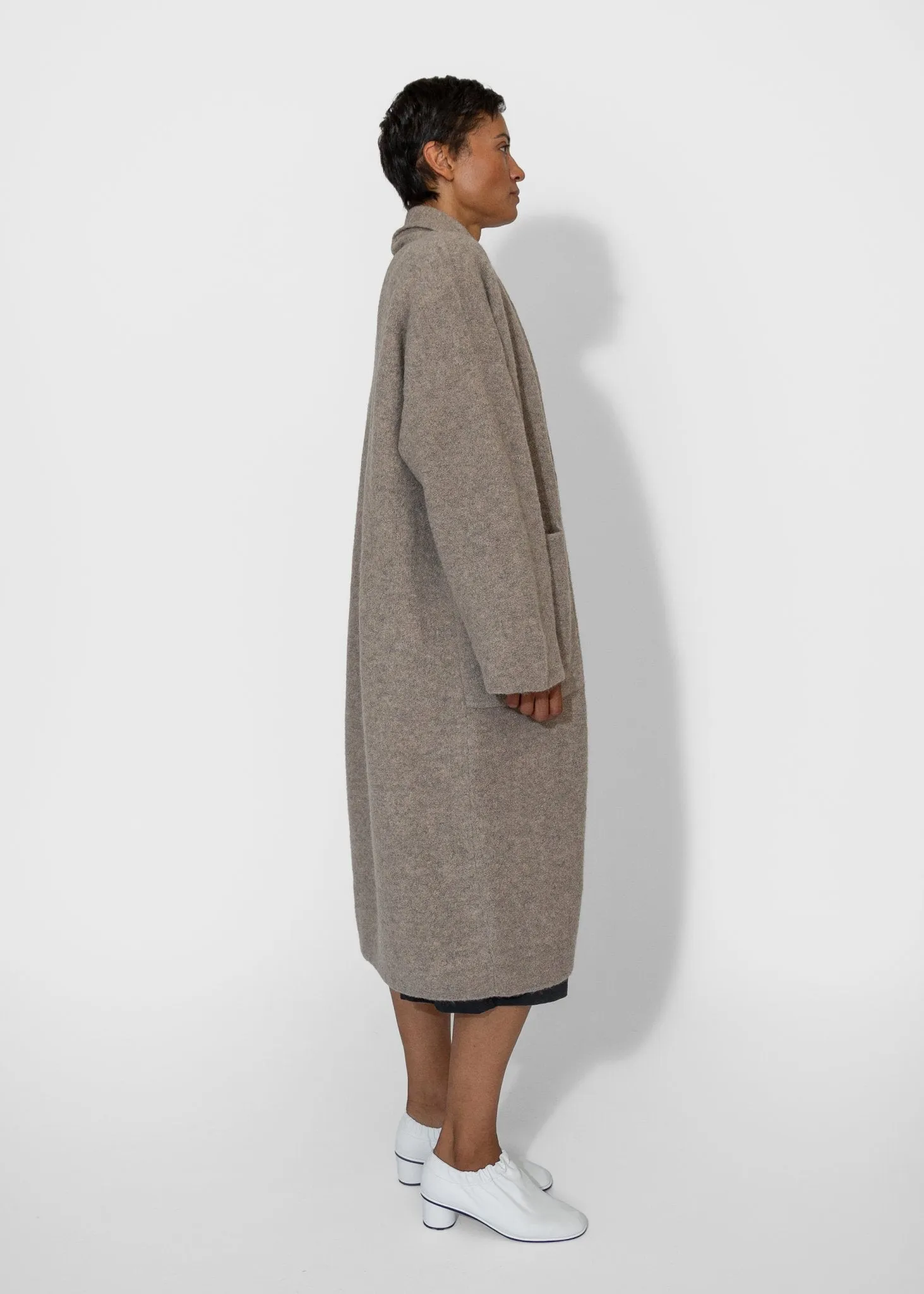 Double Face Long Coat in Moth