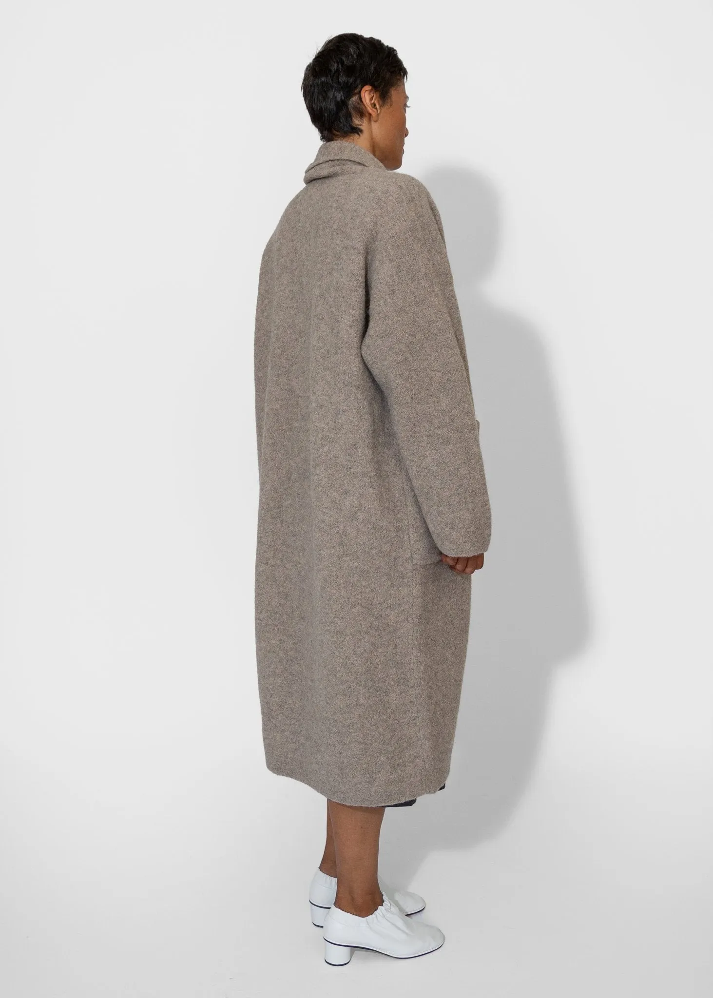 Double Face Long Coat in Moth