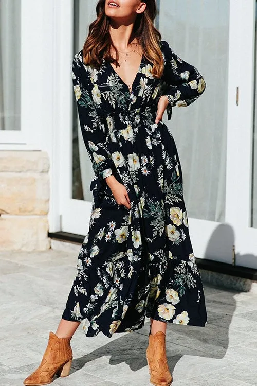 Dunnmall Take You There Print Maxi Dress