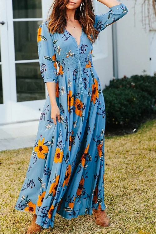 Dunnmall Take You There Print Maxi Dress