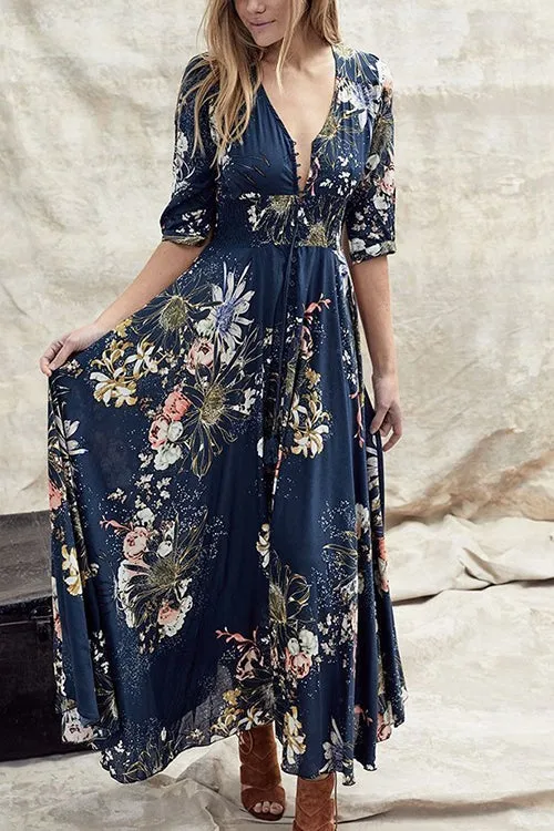 Dunnmall Take You There Print Maxi Dress