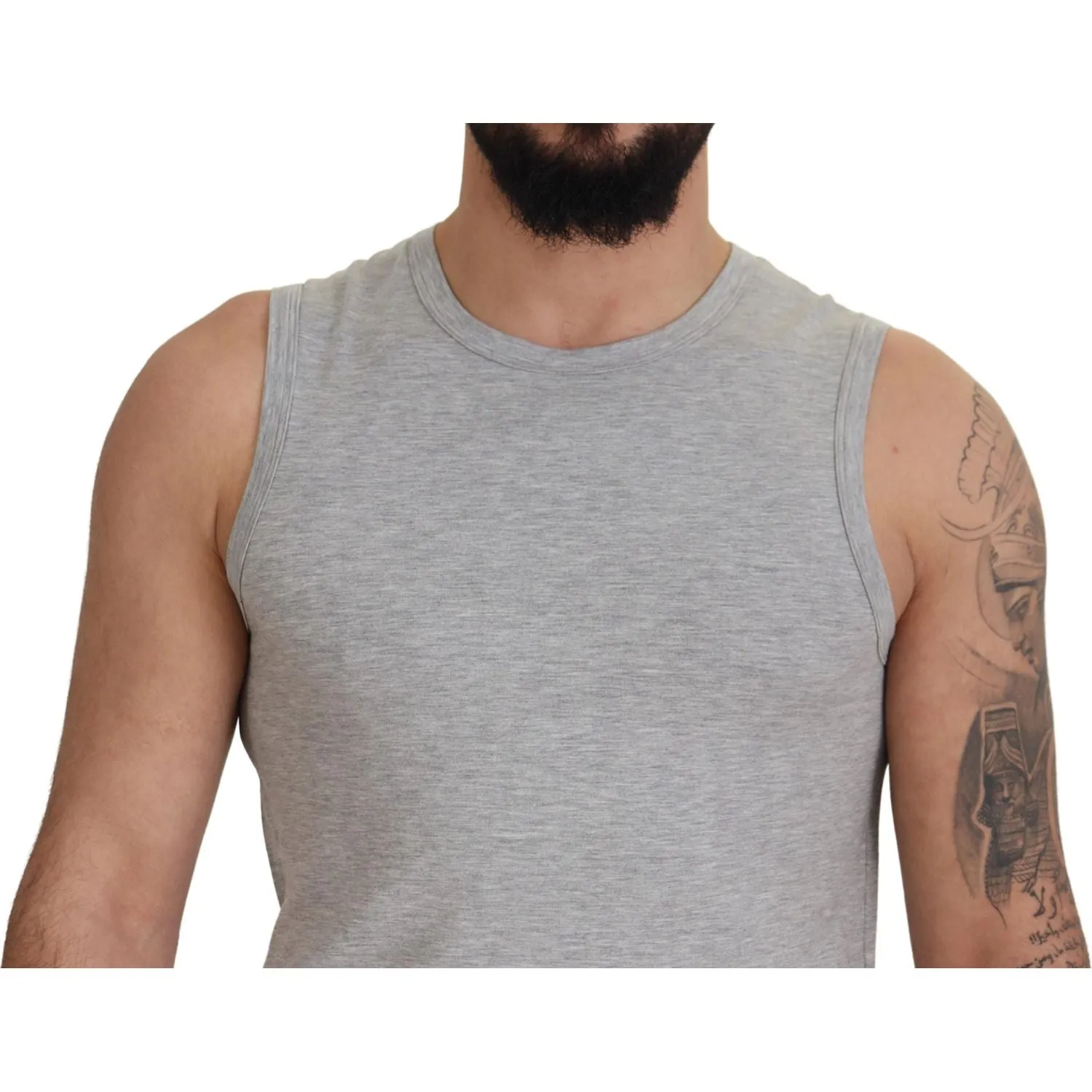 Ermanno Scervino Chic Gray Sleeveless Crewneck Tee