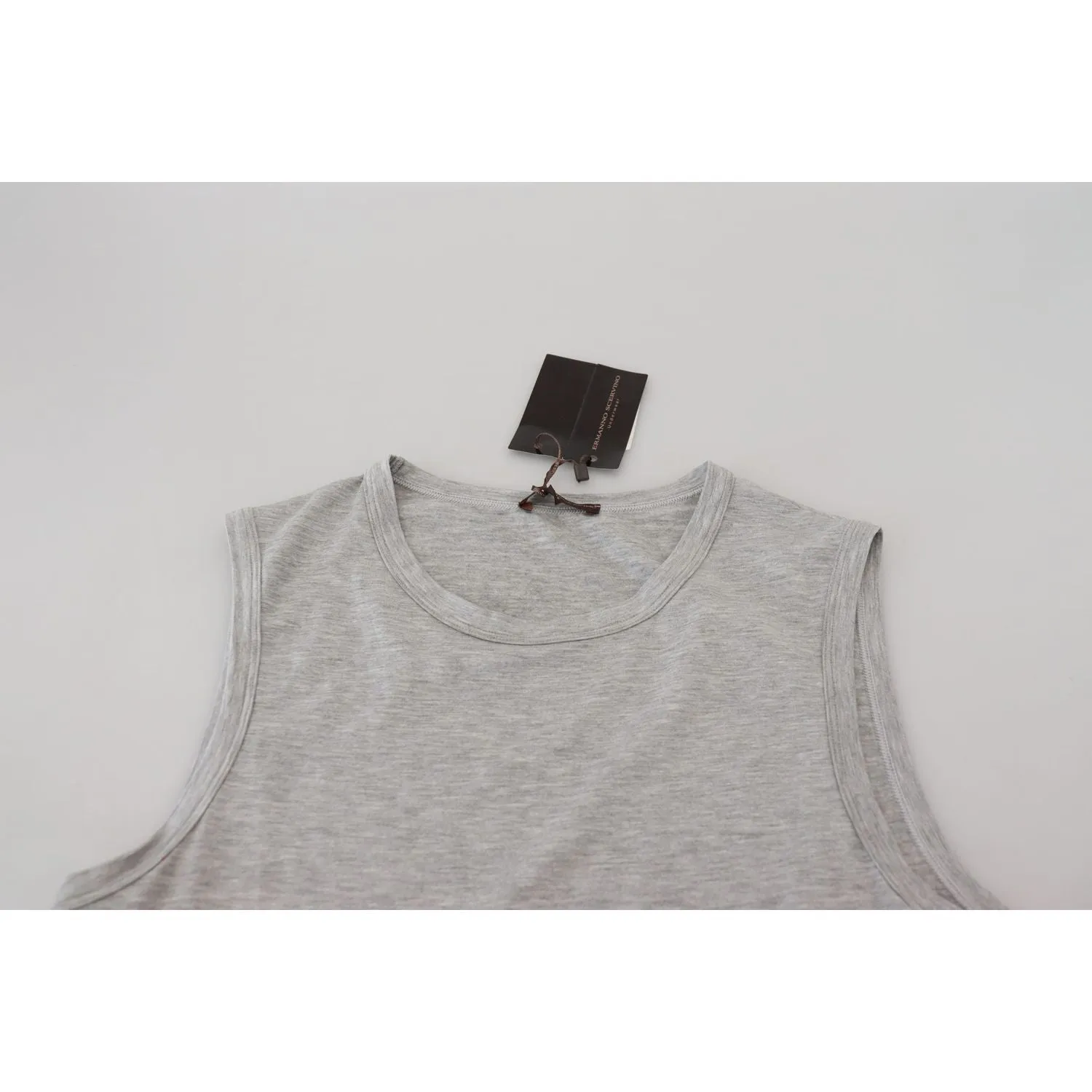 Ermanno Scervino Chic Gray Sleeveless Crewneck Tee