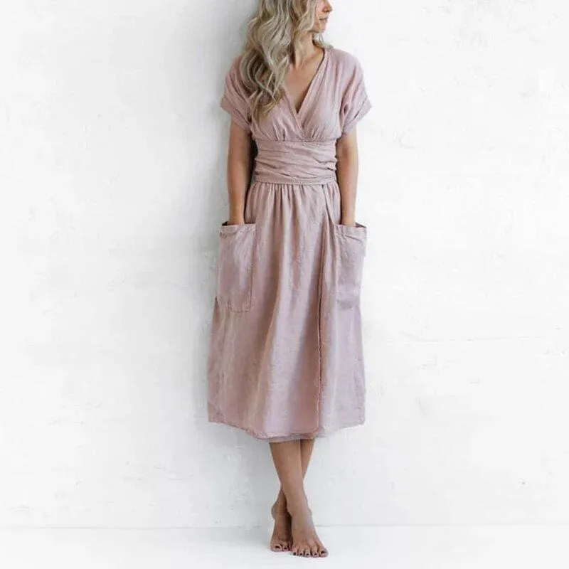 Esther, Cotton Linen Dress (S-4XL)