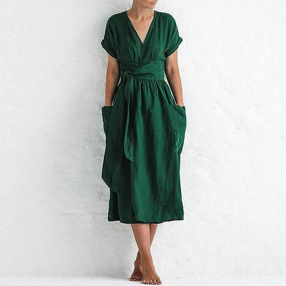 Esther, Cotton Linen Dress (S-4XL)