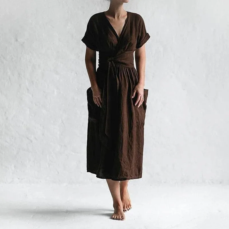 Esther, Cotton Linen Dress (S-4XL)