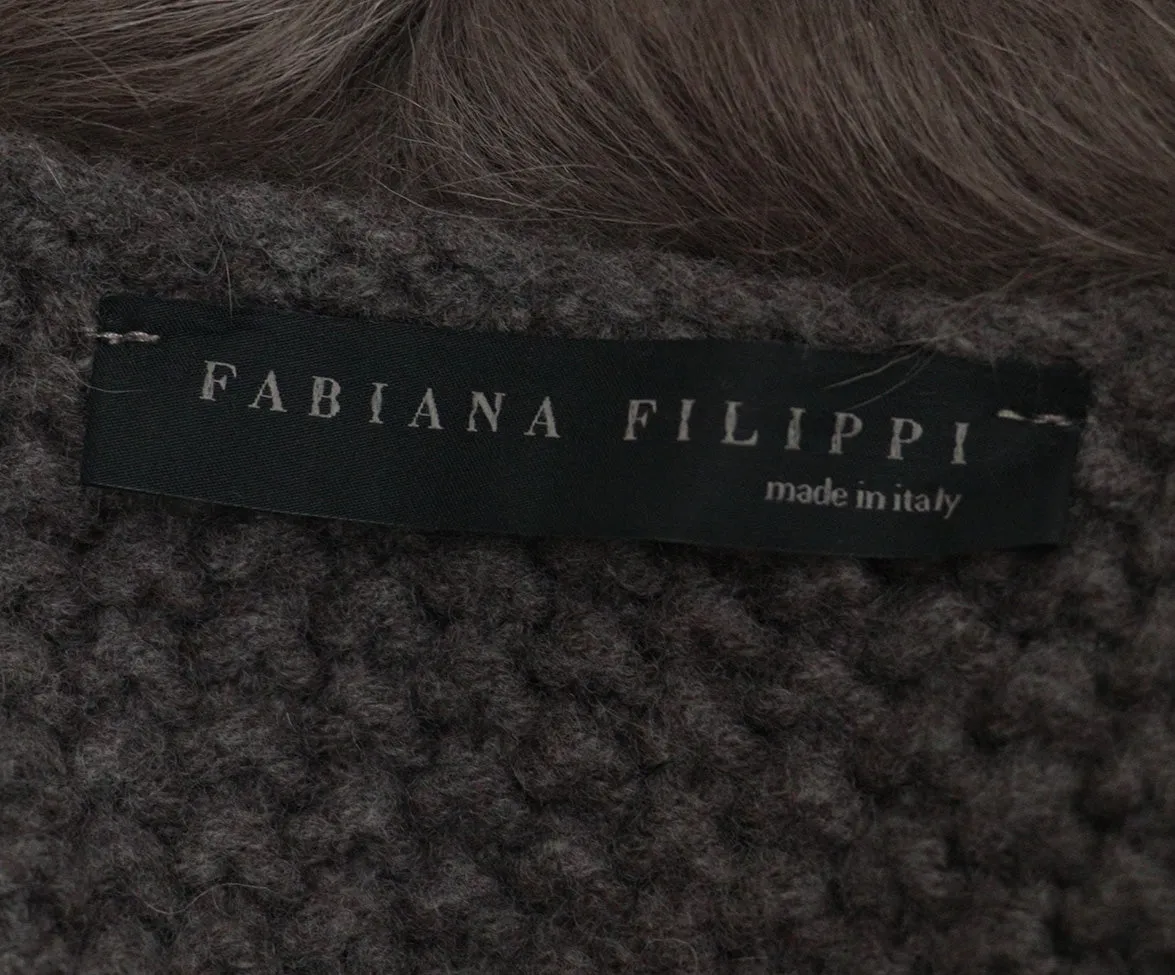 Fabiana Filippi Taupe Brown Cashmere Cardigan sz 2