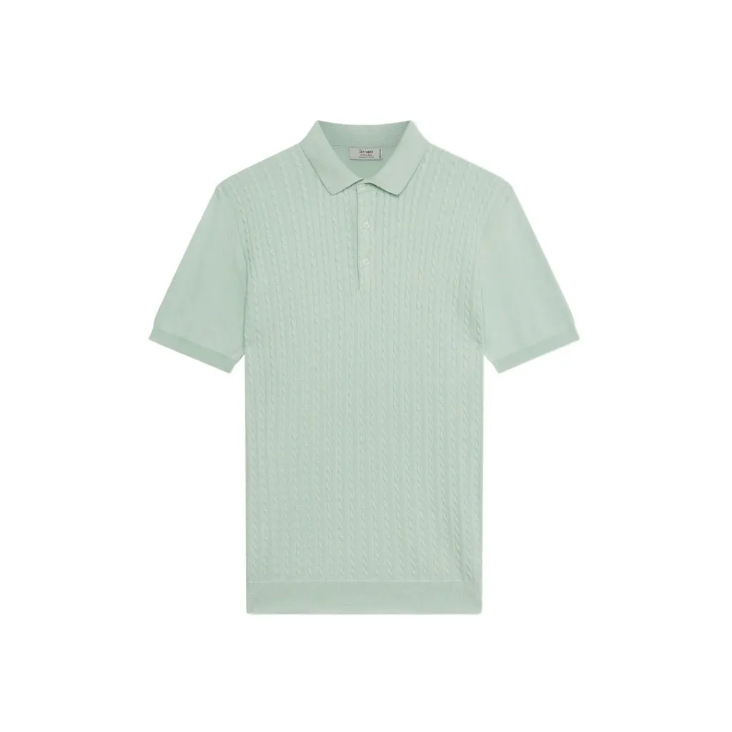 FERRANTE Cotton Short Sleeve Polo TURQUOISE