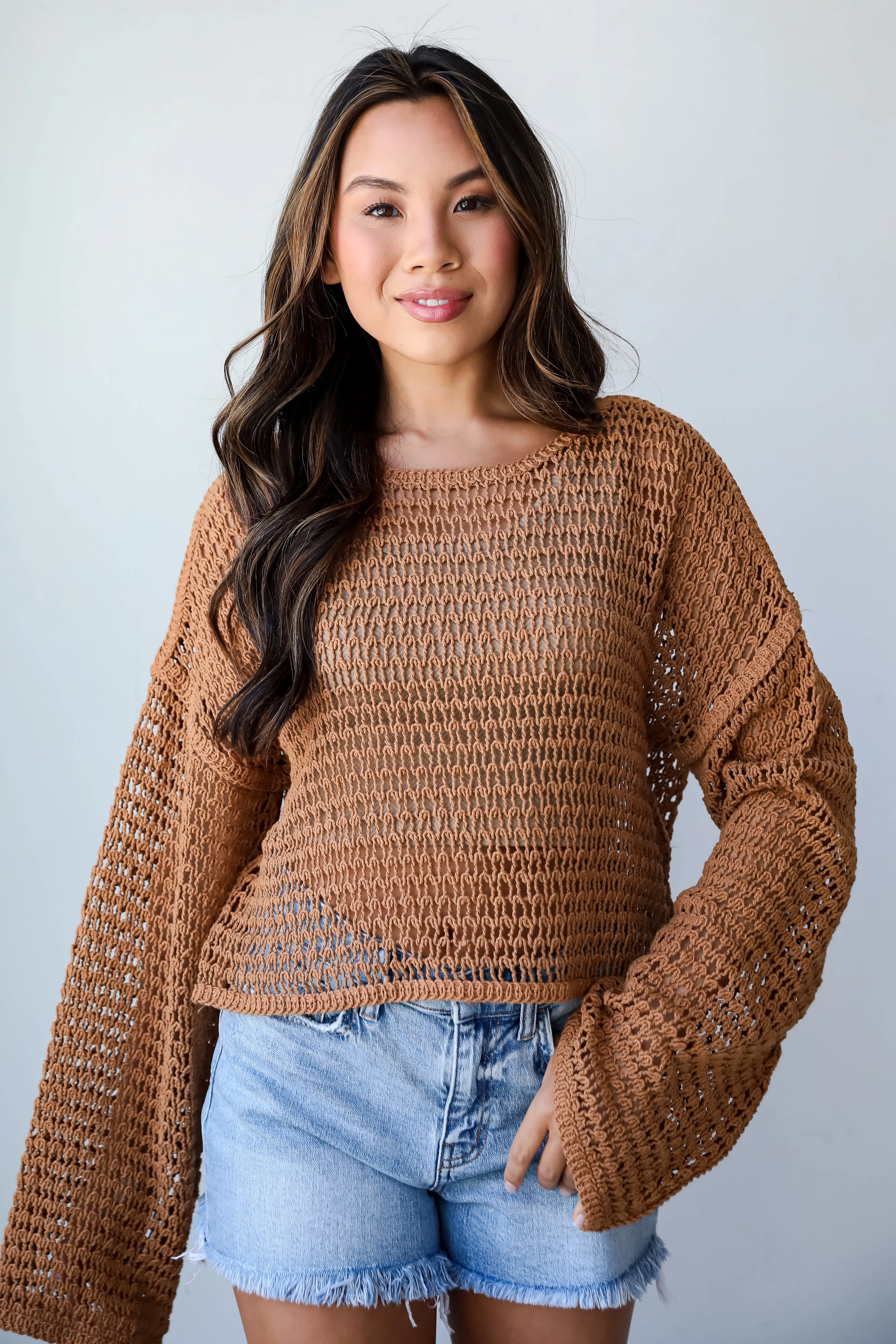 FINAL SALE - Stylish Destination Crochet Open Knit Top