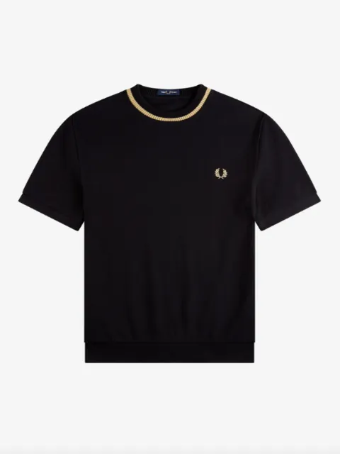 Fred Perry Crew Neck Pique T-Shirt/Black - CORE SS24