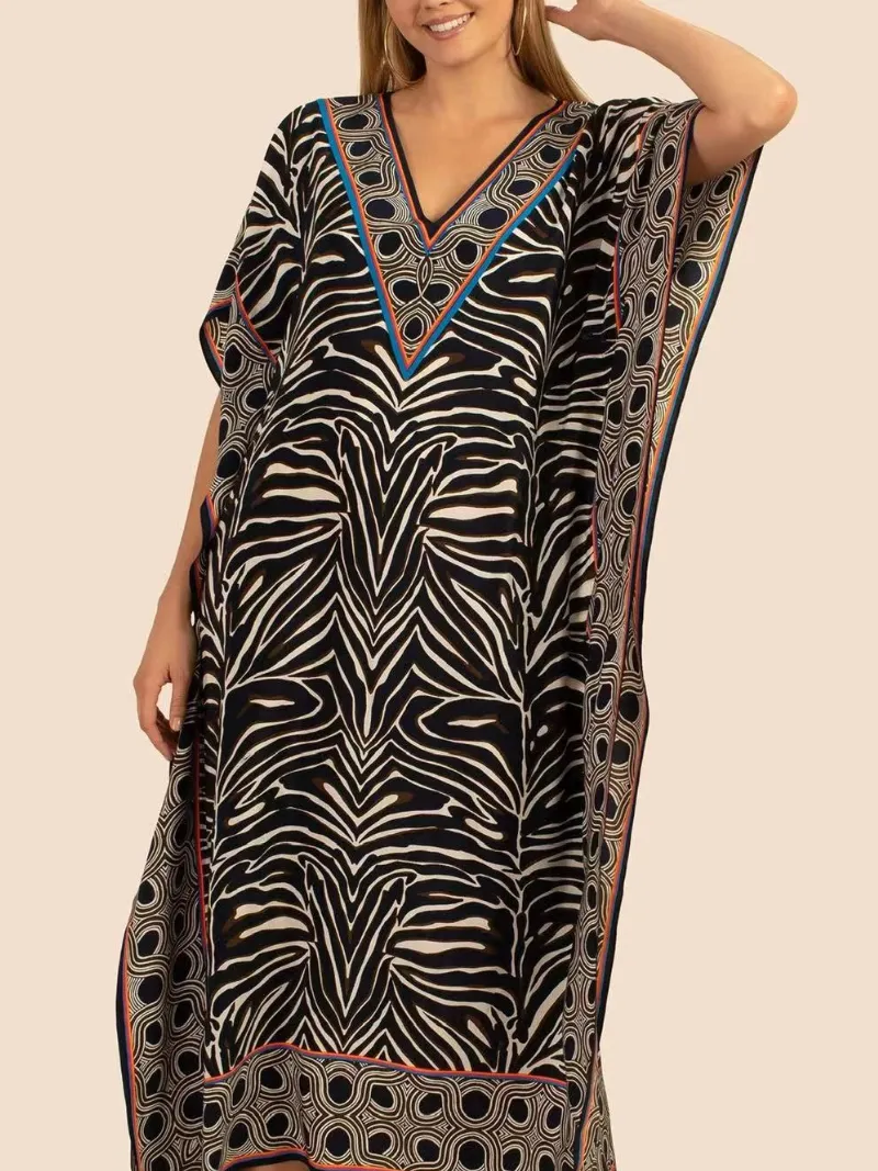 Game Of Love V-neck Kaftan Dress