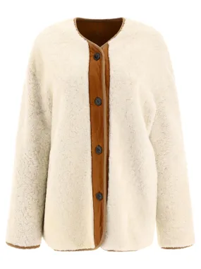 GIOVI Reversible Shearling Jacket for Women in White for FW23