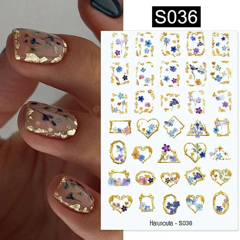 Gold Heart Leopard Print Nail Stickers: Glamorous Artwork at Home