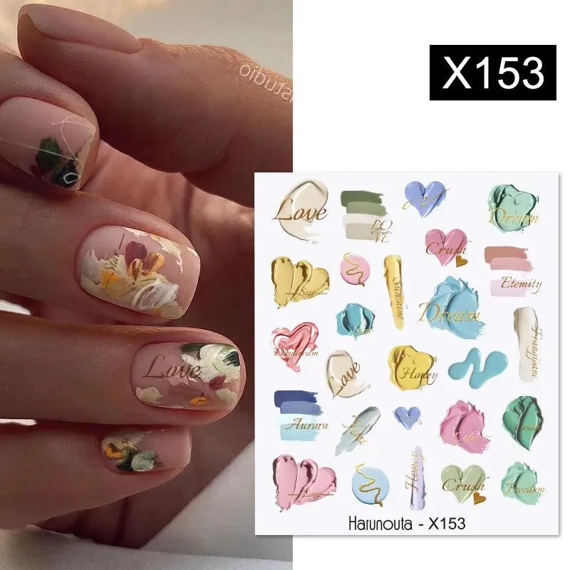 Gold Heart Leopard Print Nail Stickers: Glamorous Artwork at Home