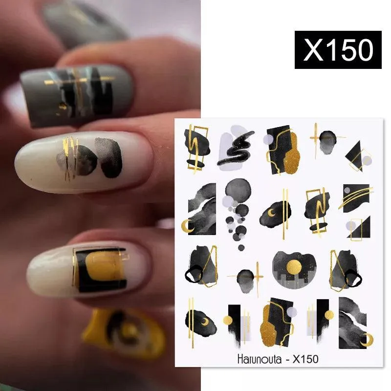 Gold Heart Leopard Print Nail Stickers: Glamorous Artwork at Home