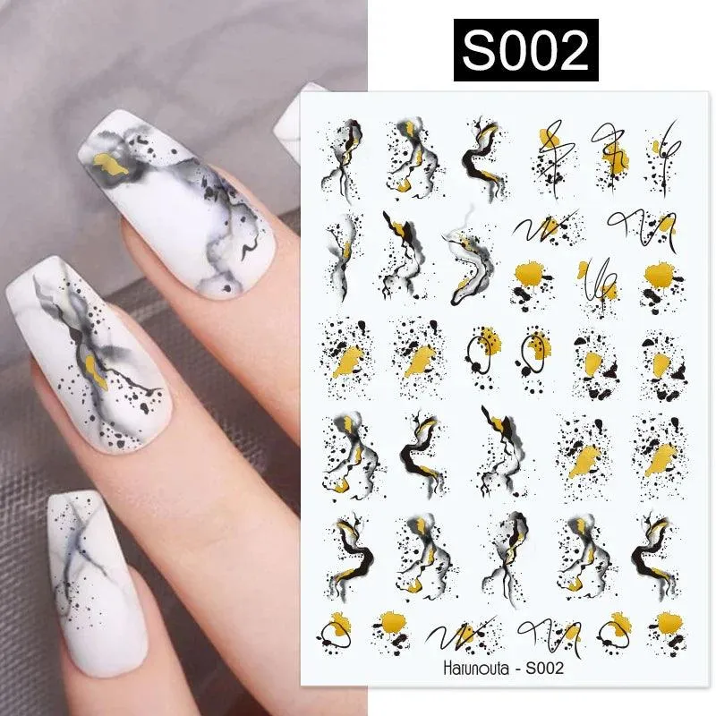 Gold Heart Leopard Print Nail Stickers: Glamorous Artwork at Home