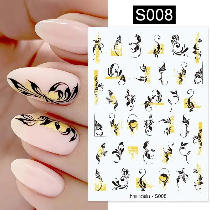 Gold Heart Leopard Print Nail Stickers: Glamorous Artwork at Home