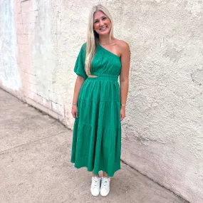 Happiest Here One Shoulder Maxi Dress