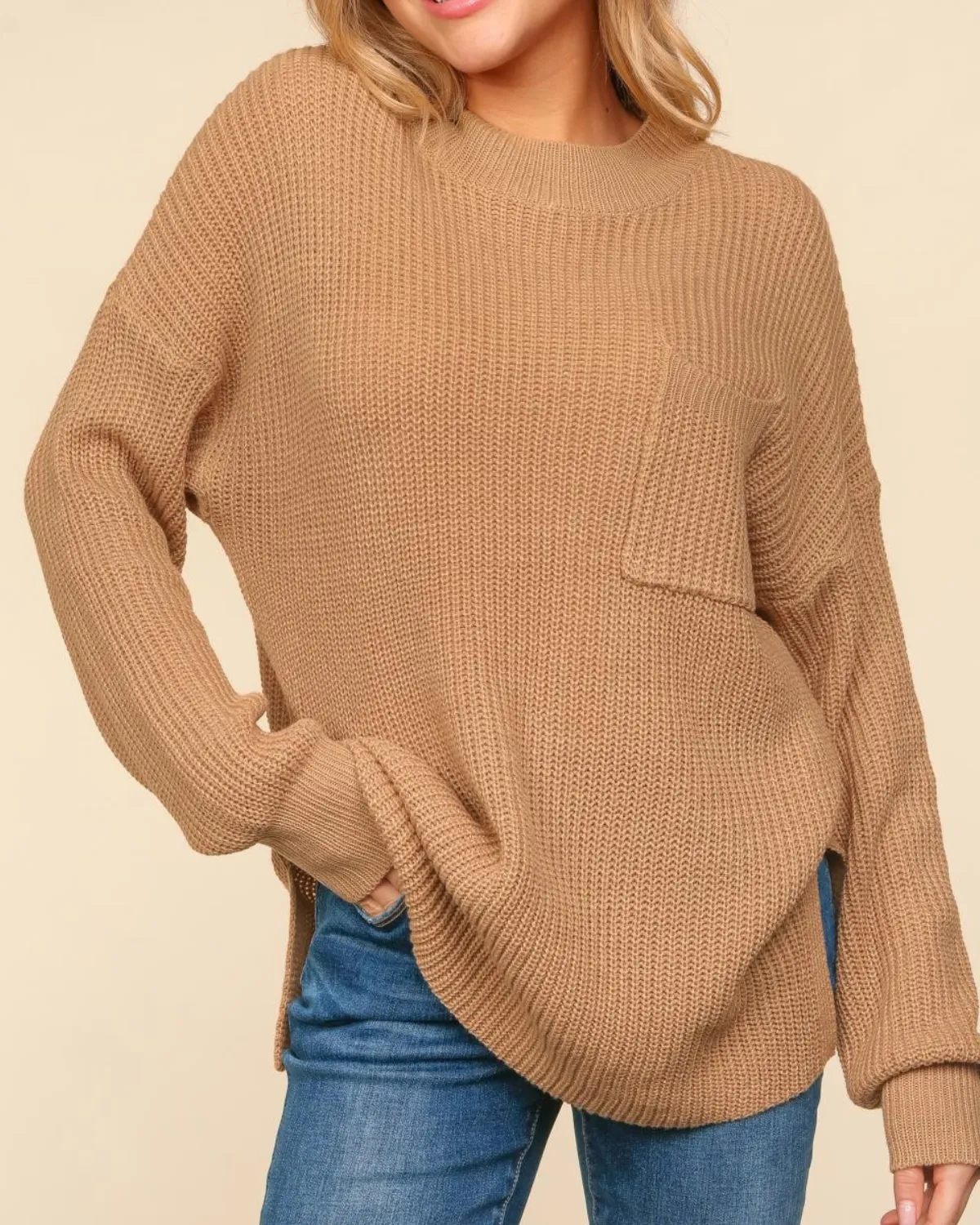 Haptics Plus Size Long Sleeve Sweater - Hct4140ax