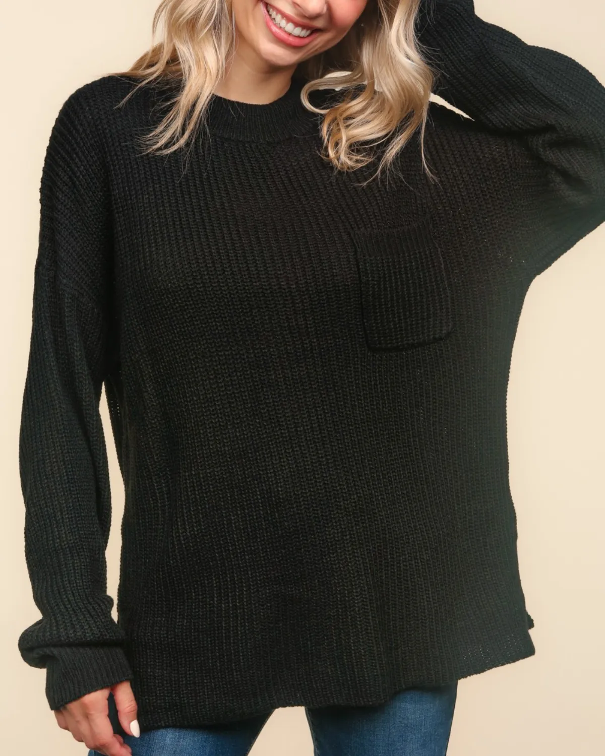 Haptics Plus Size Long Sleeve Sweater - Hct4140ax