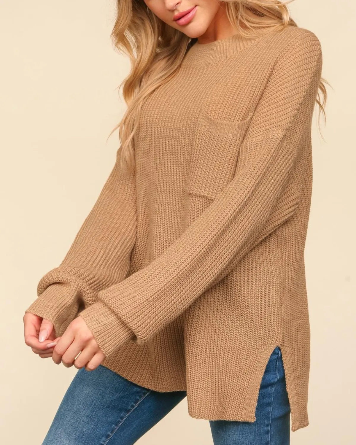 Haptics Plus Size Long Sleeve Sweater - Hct4140ax