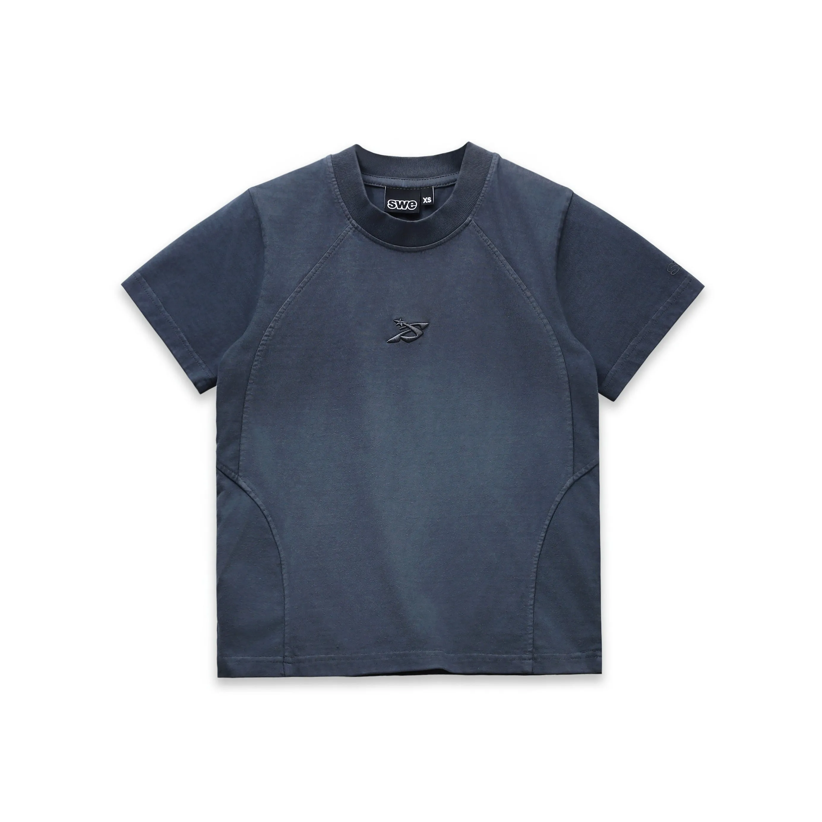 HAZE WASHED BABY TEE - BLUE/GRAPHITE