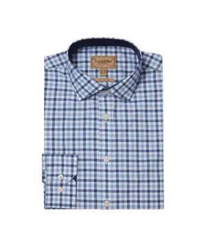 Hebden Tailored Shirt - French Navy/Sky Blue Check