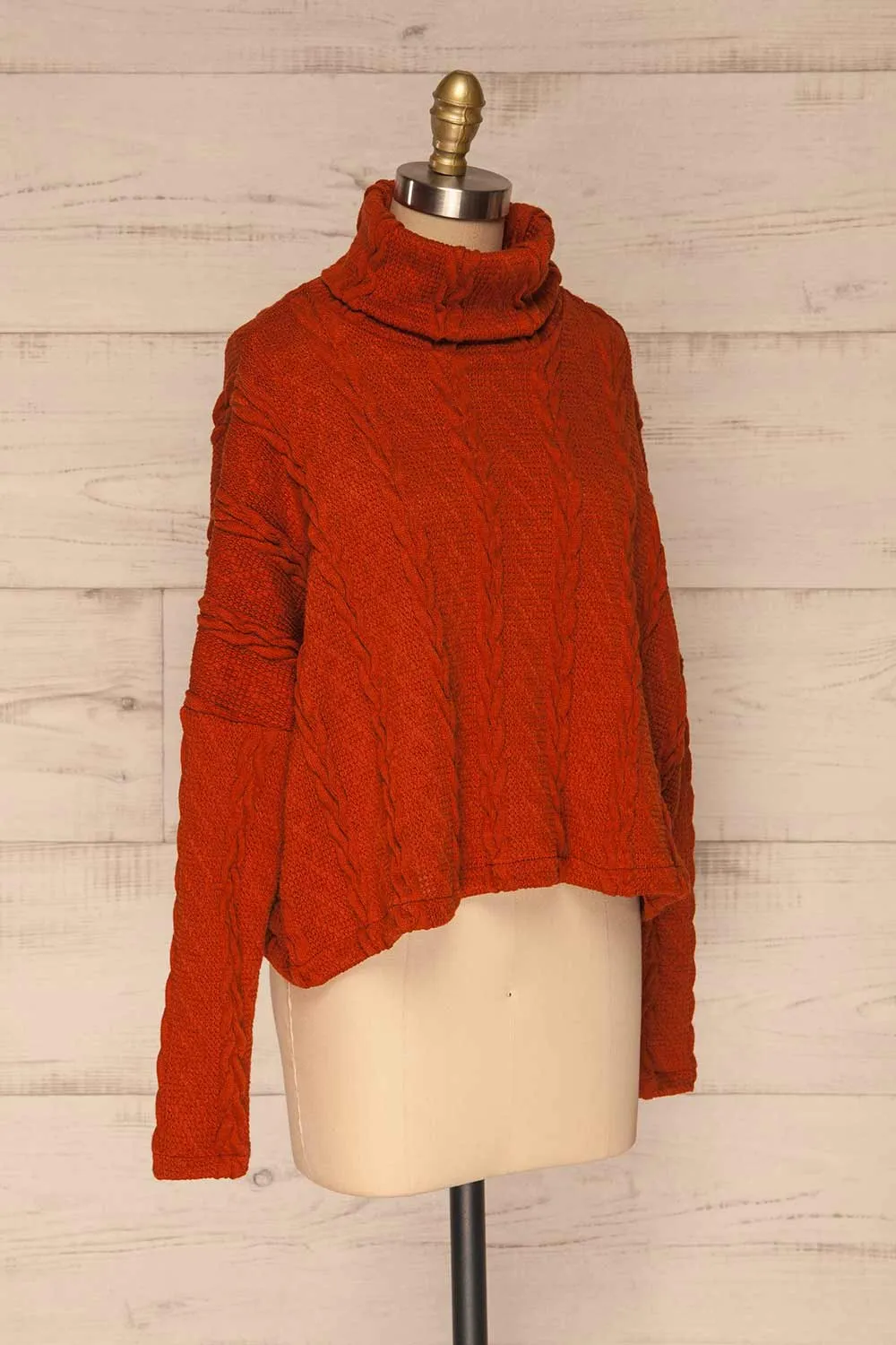 Hellen Rust | Cropped Knit Sweater