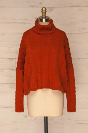 Hellen Rust | Cropped Knit Sweater