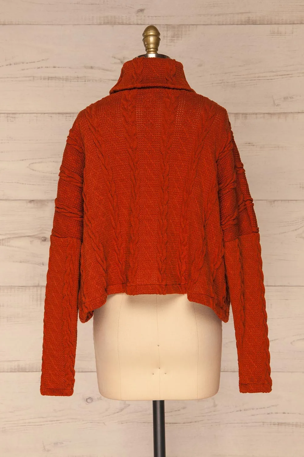 Hellen Rust | Cropped Knit Sweater