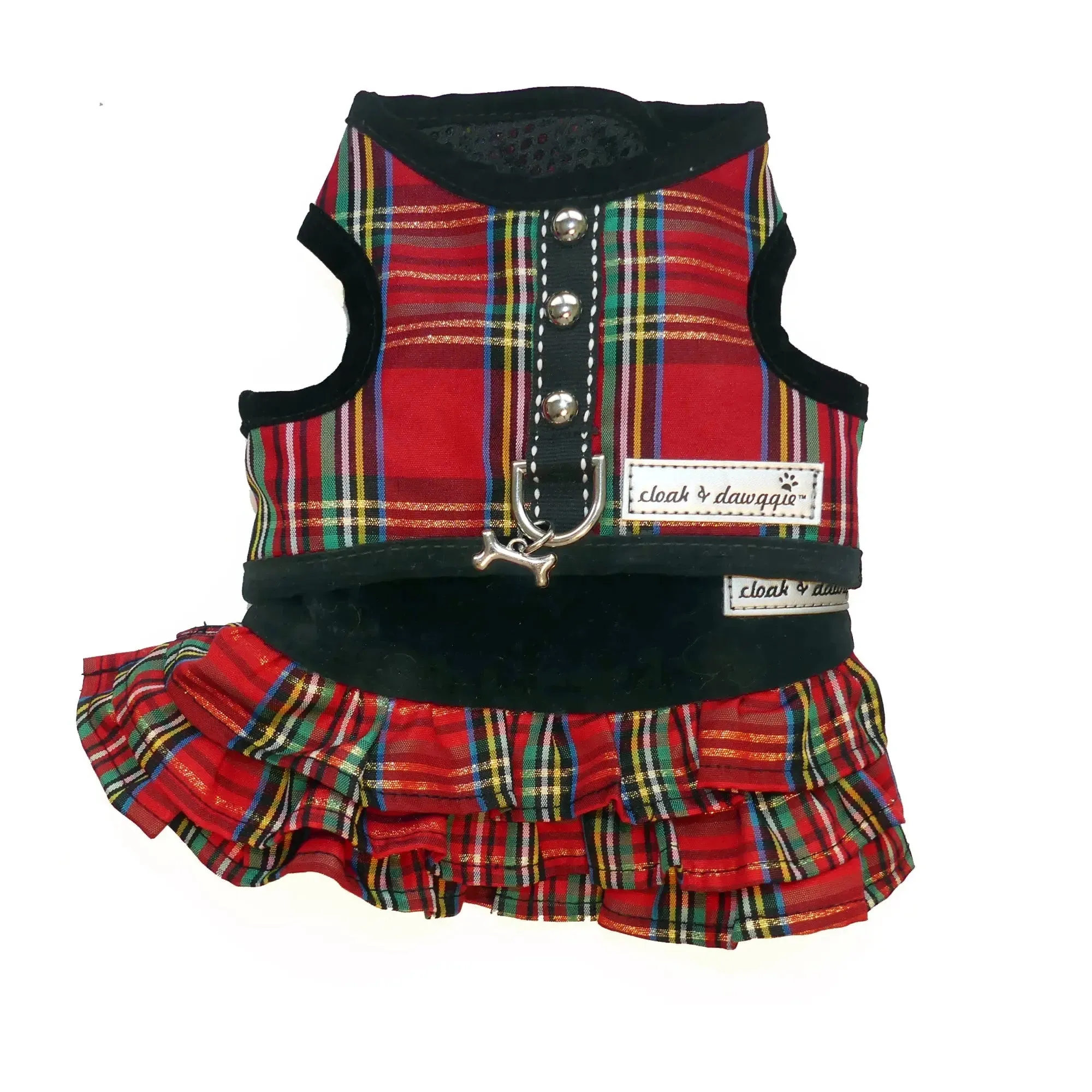 Holiday Tartan Plaid Teacup Dog Harness Vest | 2 LBS to 6 LBS