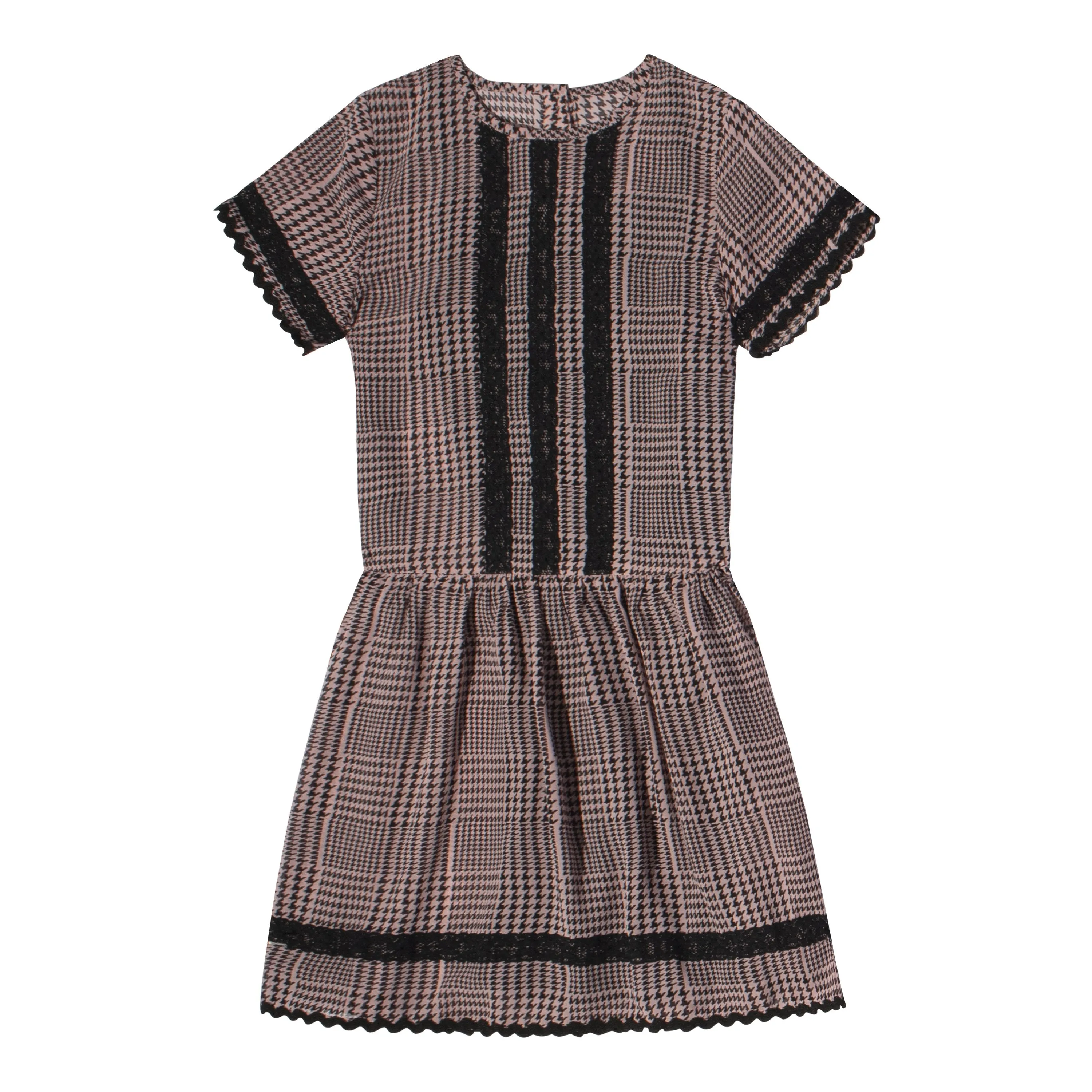 Houndstooth Drop Waist Dress