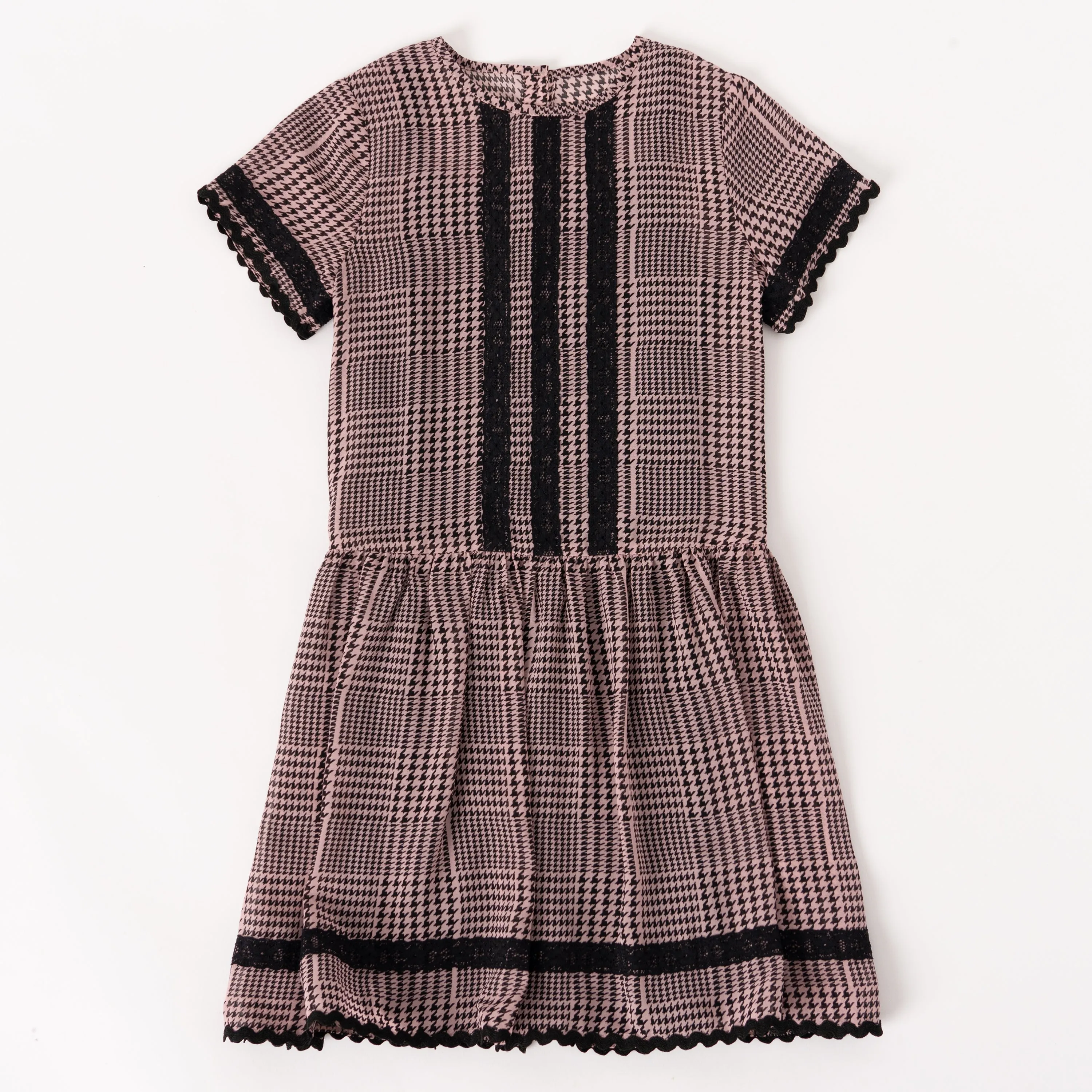 Houndstooth Drop Waist Dress